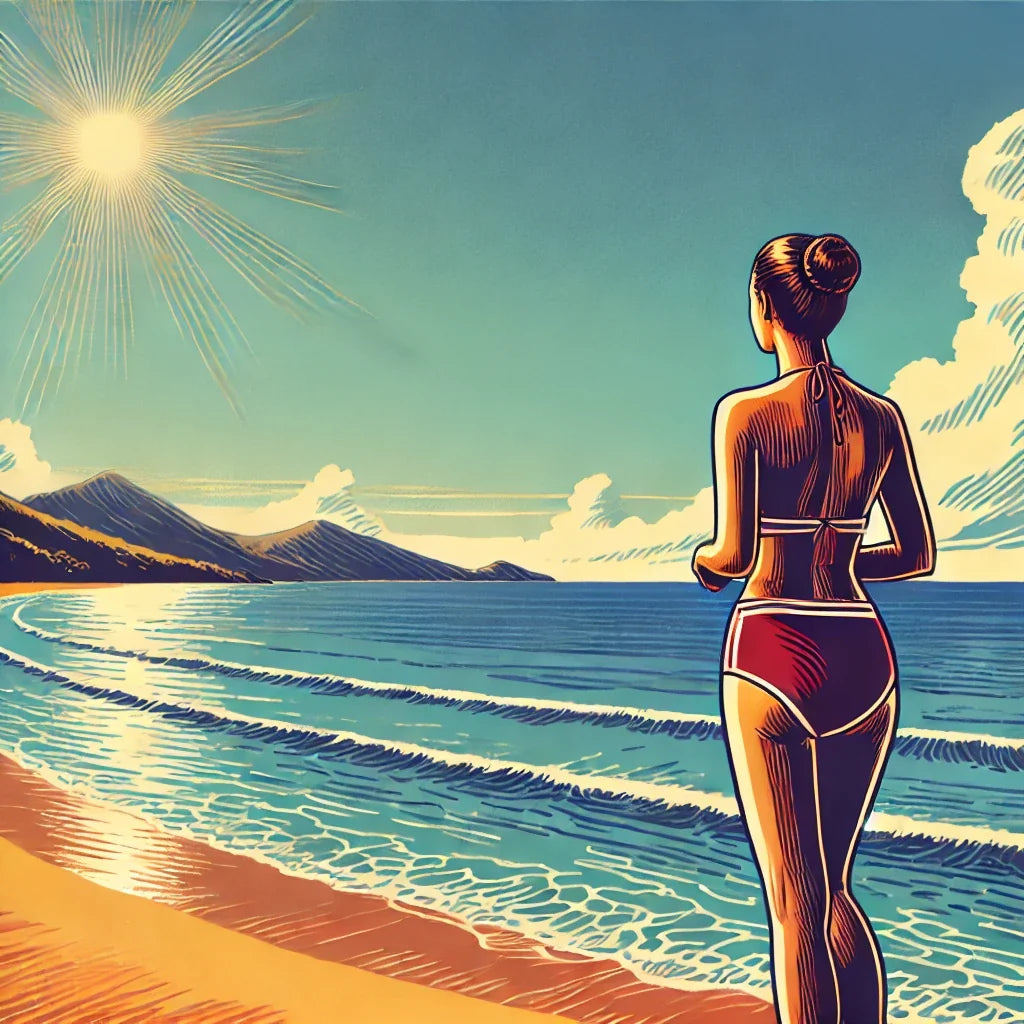 Sunset Beach Reflection Canvas