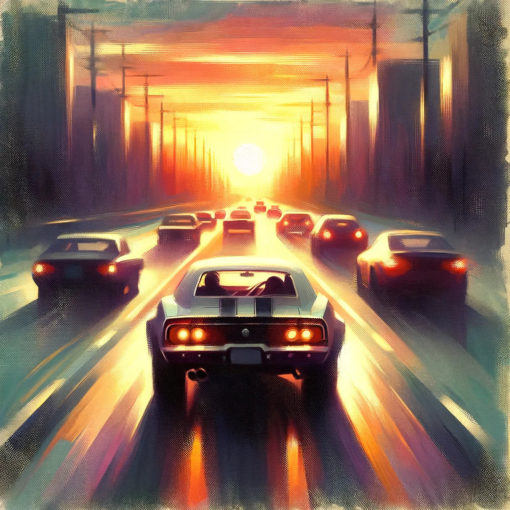 Sunset Bumper Racer Canvas