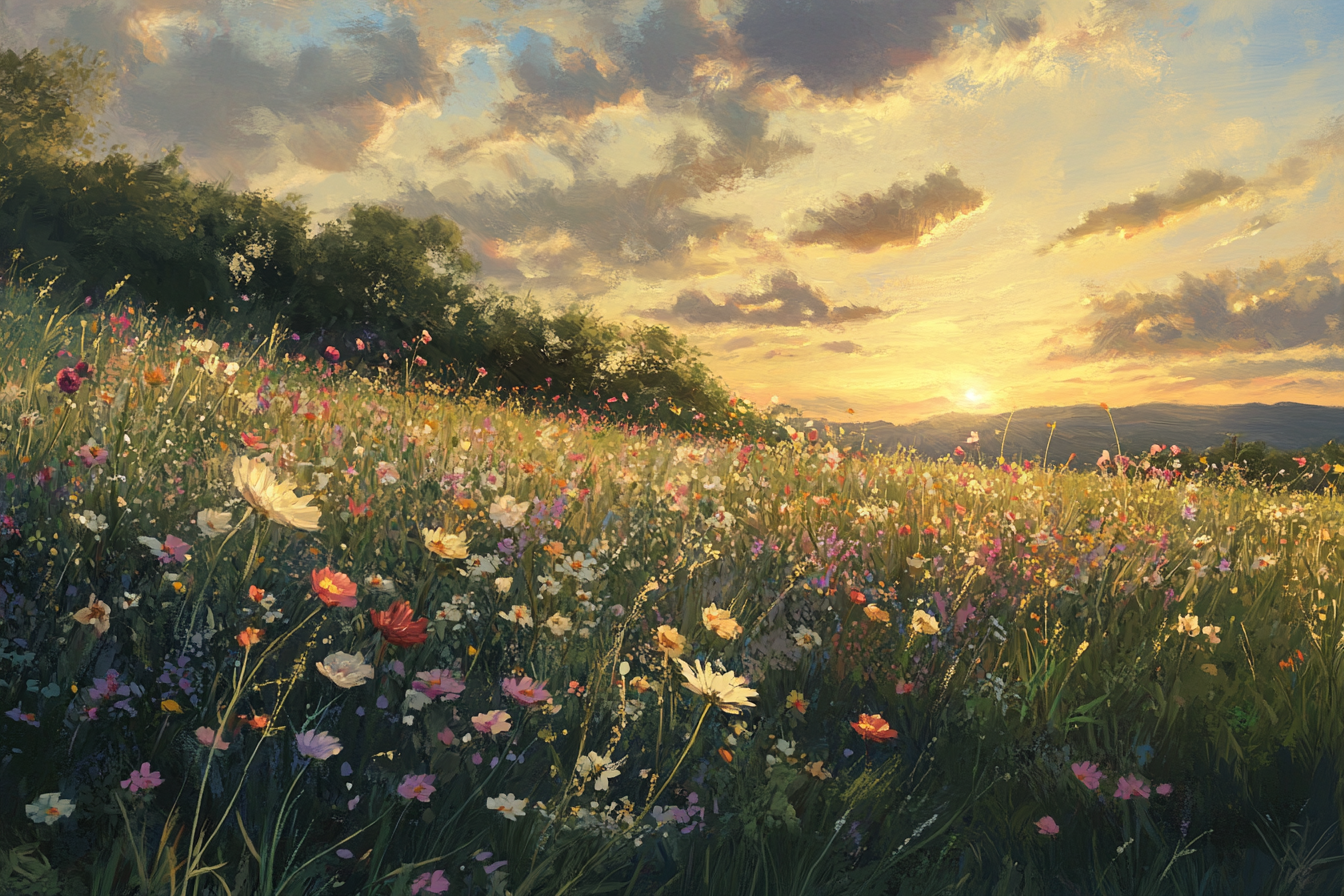 Sunset Meadow Mystique Blanket