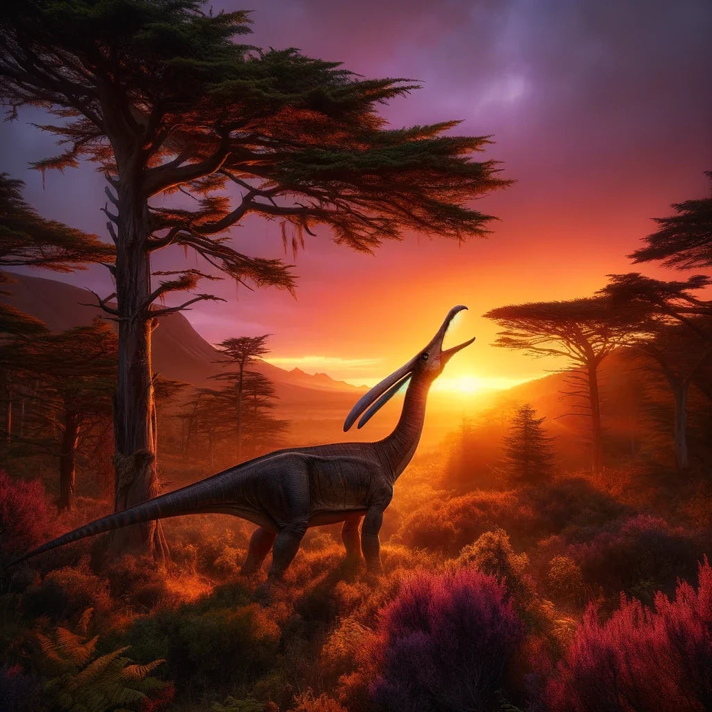 Sunset Serenade Parasaurolophus Cotton Cushion