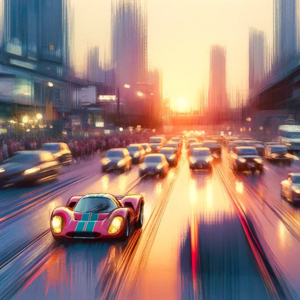 Sunset Solo Racer Canvas