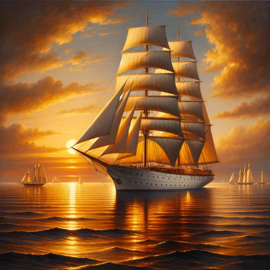 Sunset Voyage Cotton Cushion