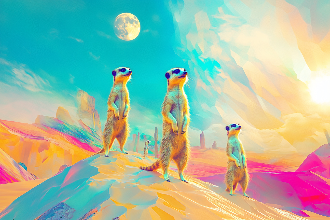 Surreal Meerkats Canvas