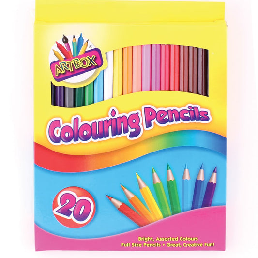 Children's Pack of 20 Vibrant Assorted Colouring Pencils for Ages 3+