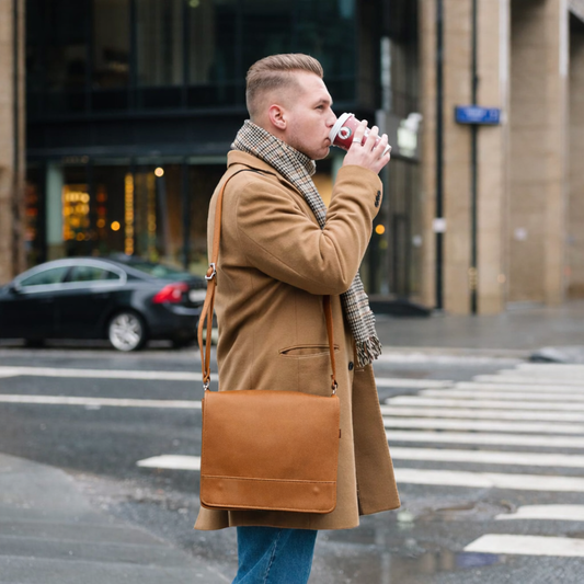 Men's Leather Tannery Messenger - Tan