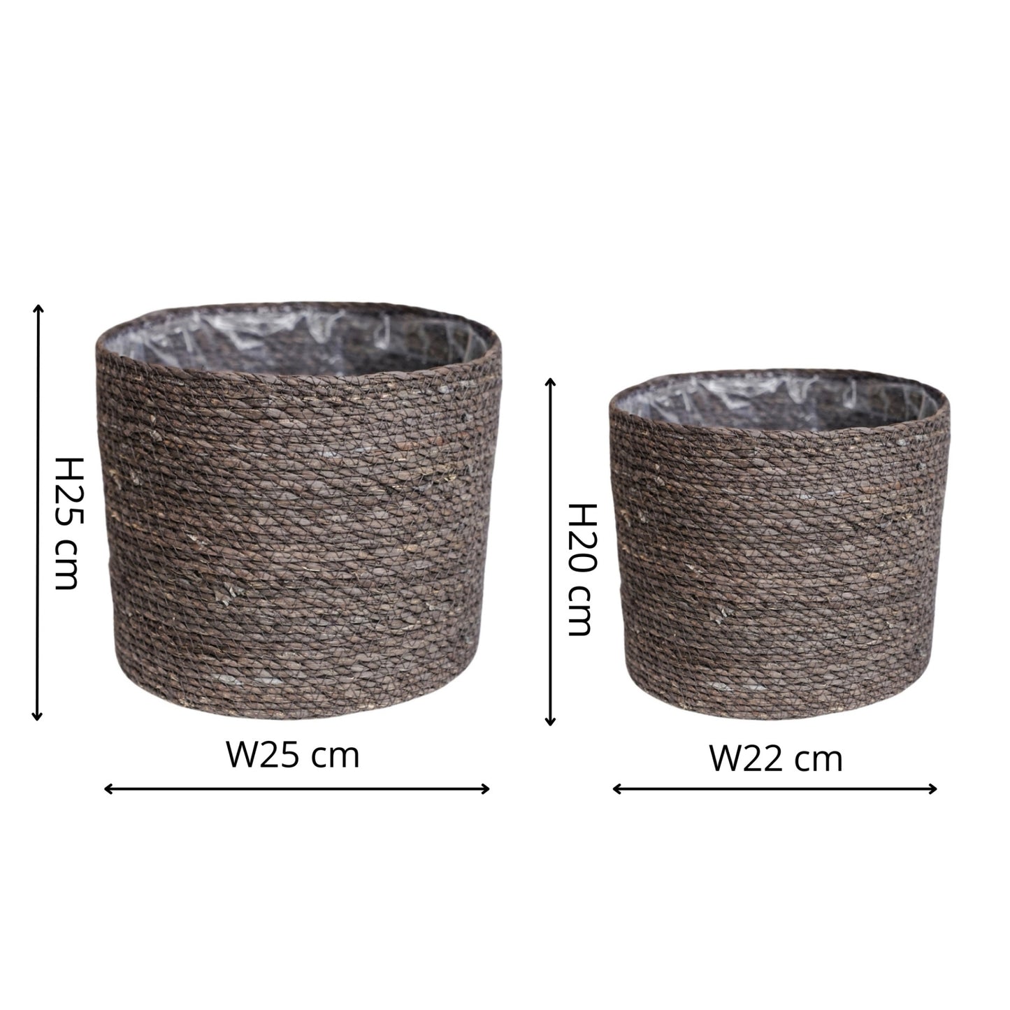 TheFoalyard Ivyline Theo Basket Planters Set of 2 Grey