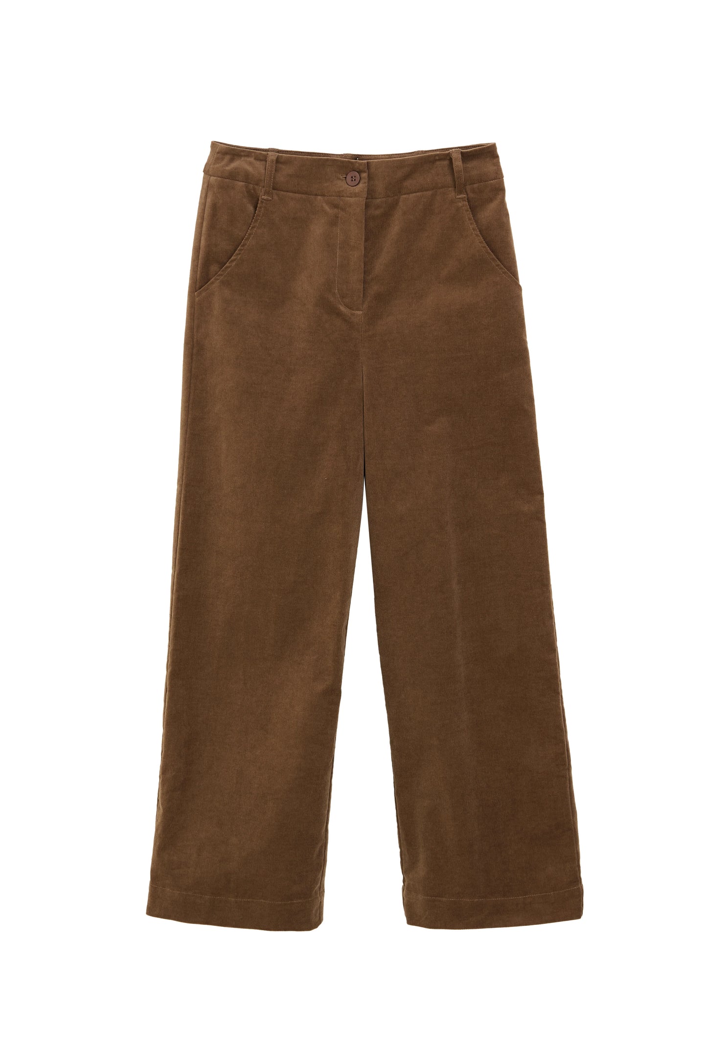 Tim Baby Cord Straight Cut Trousers - Mole