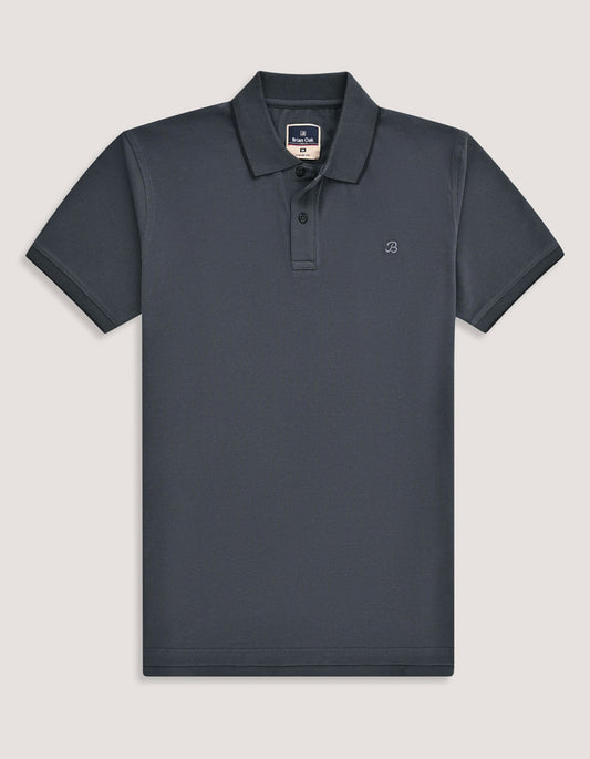 Charcoal Grey Pique Polo Shirt