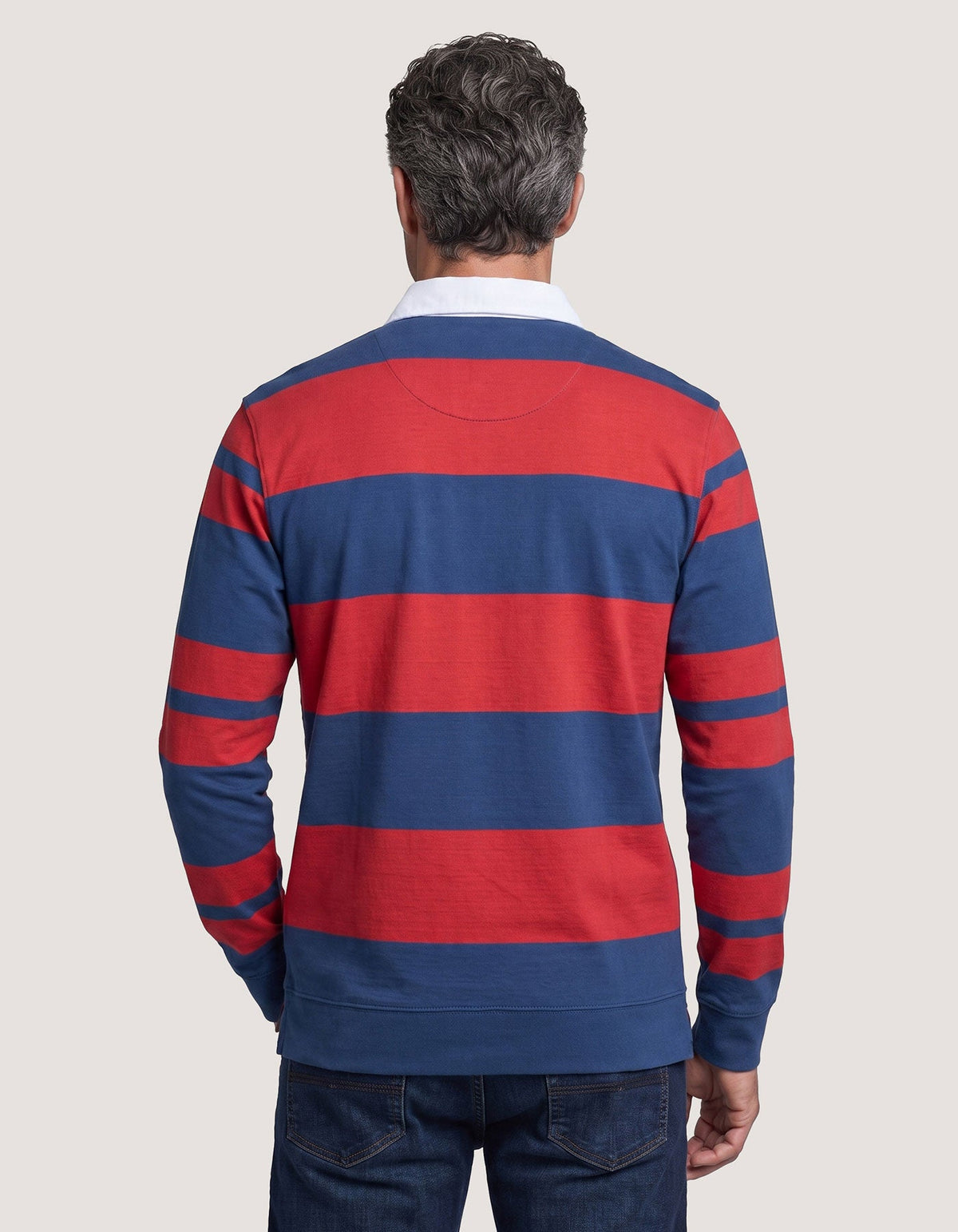 Blue and Red Striped Rugby Shirt