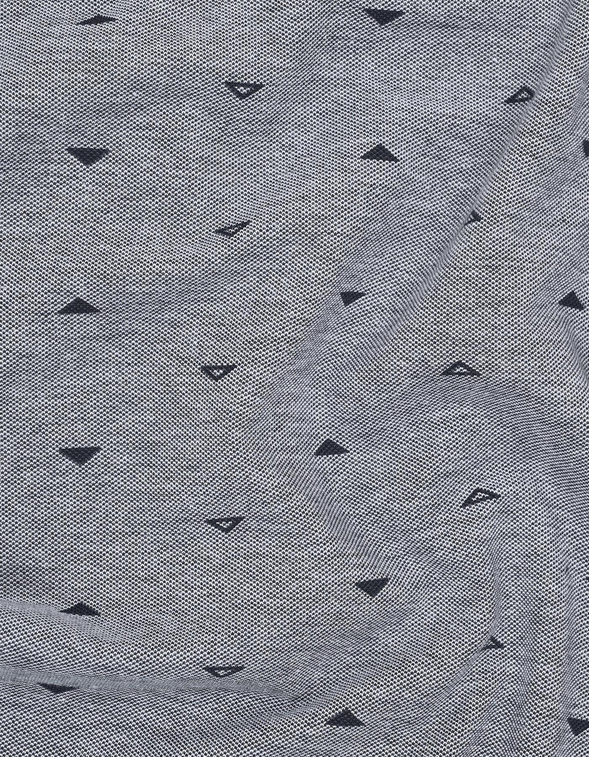 Navy Printed Cotton Polo Shirt