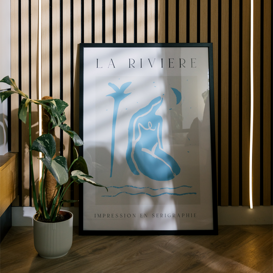 La Riviere Blue Silhouette Print