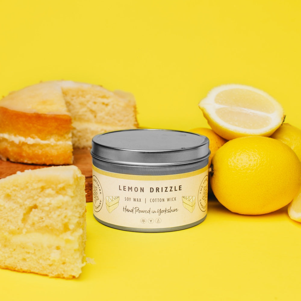 Lemon Drizzle Scented Tin Candle Large