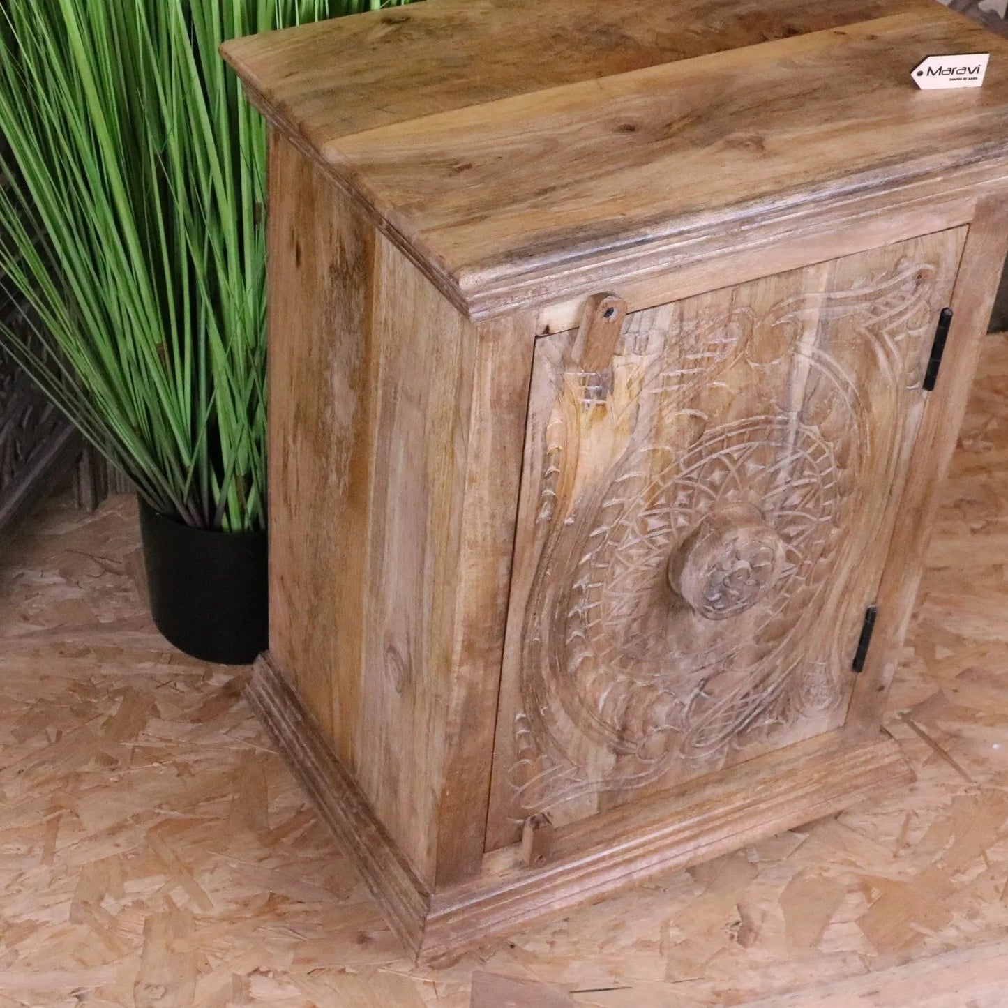 Tarinda Carved Wooden Storage Cabinet