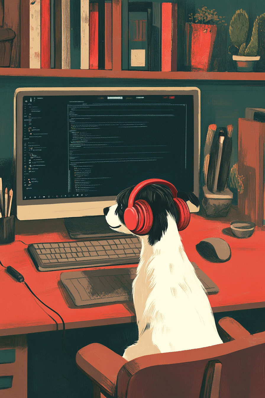 Tech-Savvy Pup Canvas