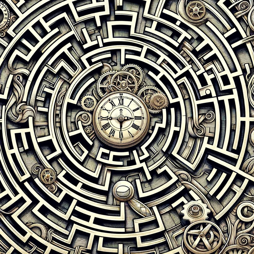 Temporal Labyrinth Elegance Canvas