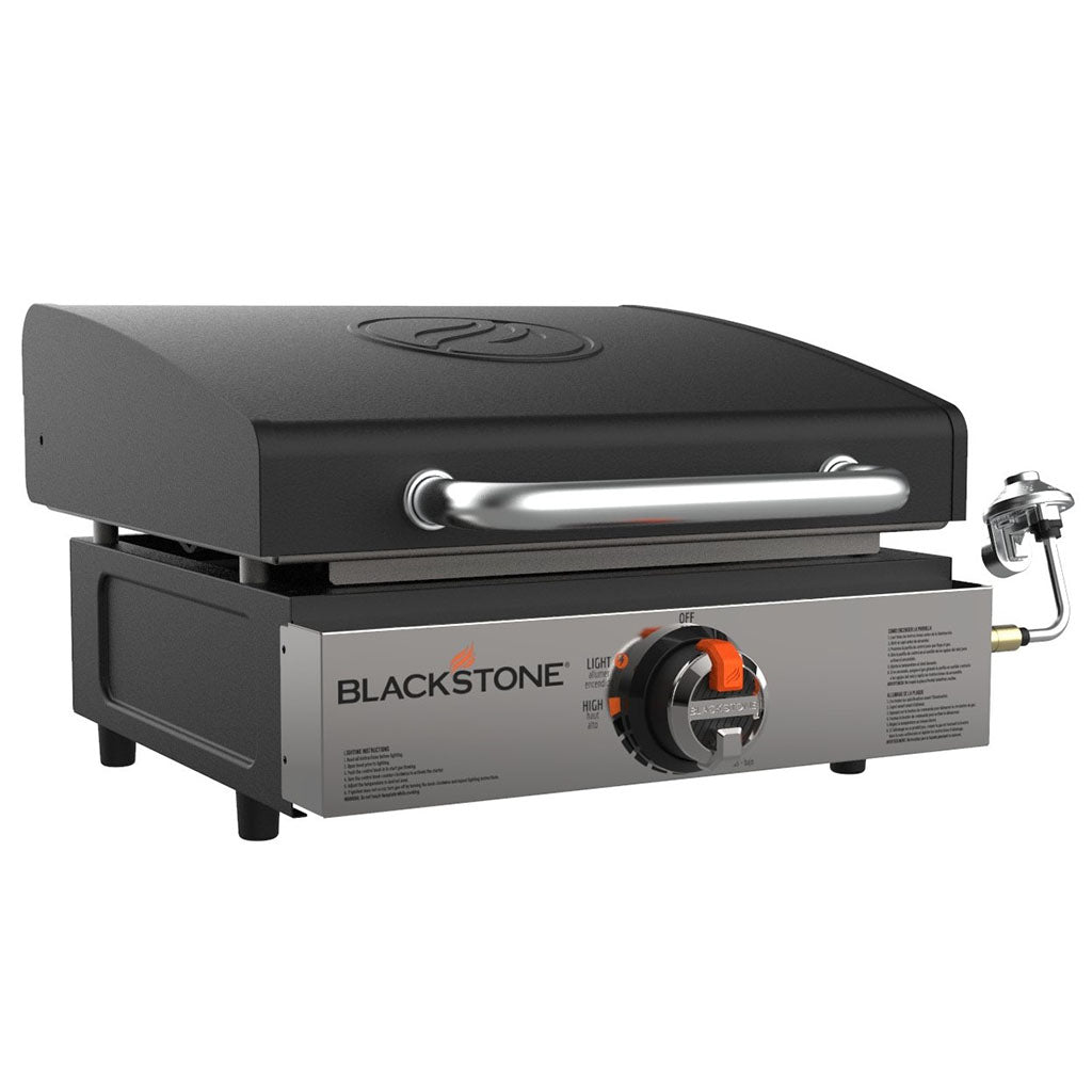 TheFoalyard Blackstone Original 17-inch Tabletop Griddle with Hood - closed hood