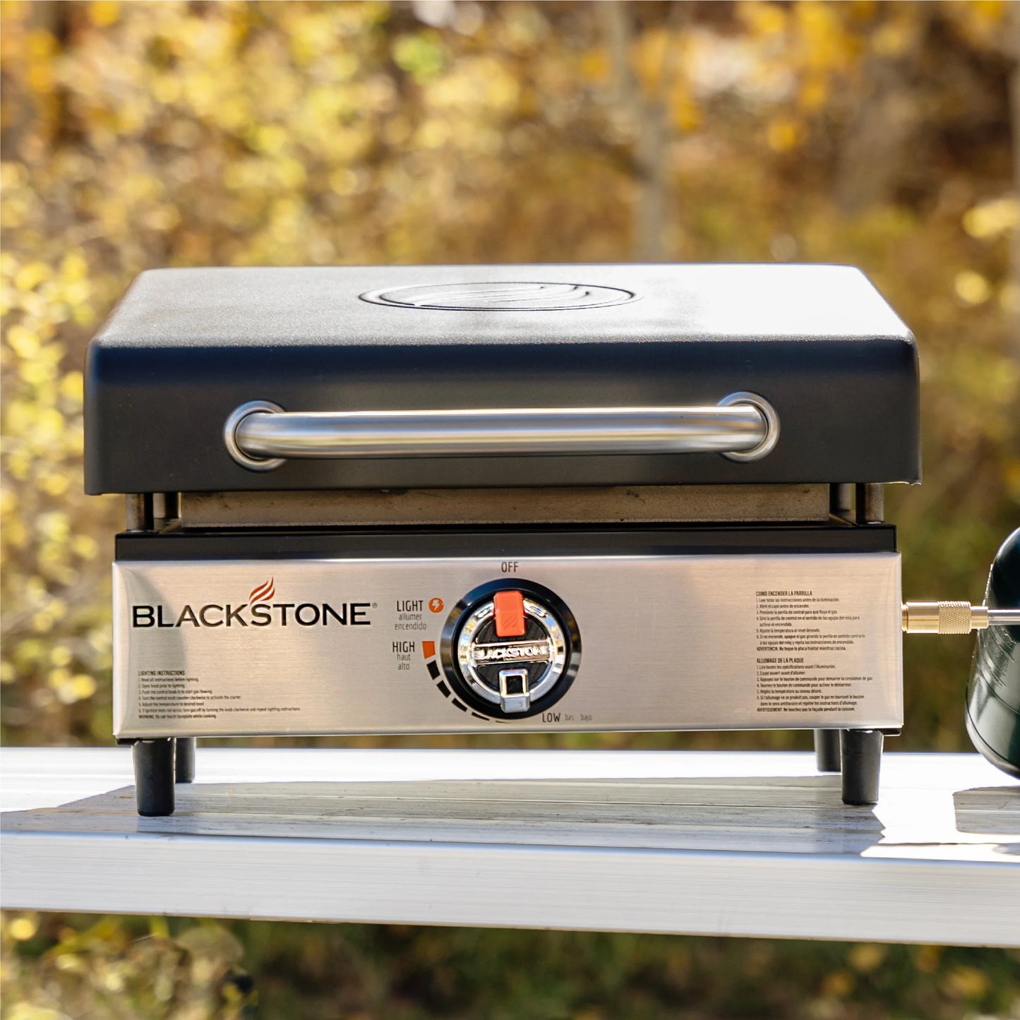 TheFoalyard Blackstone Original 17-inch Tabletop Griddle with Hood - portable cooking