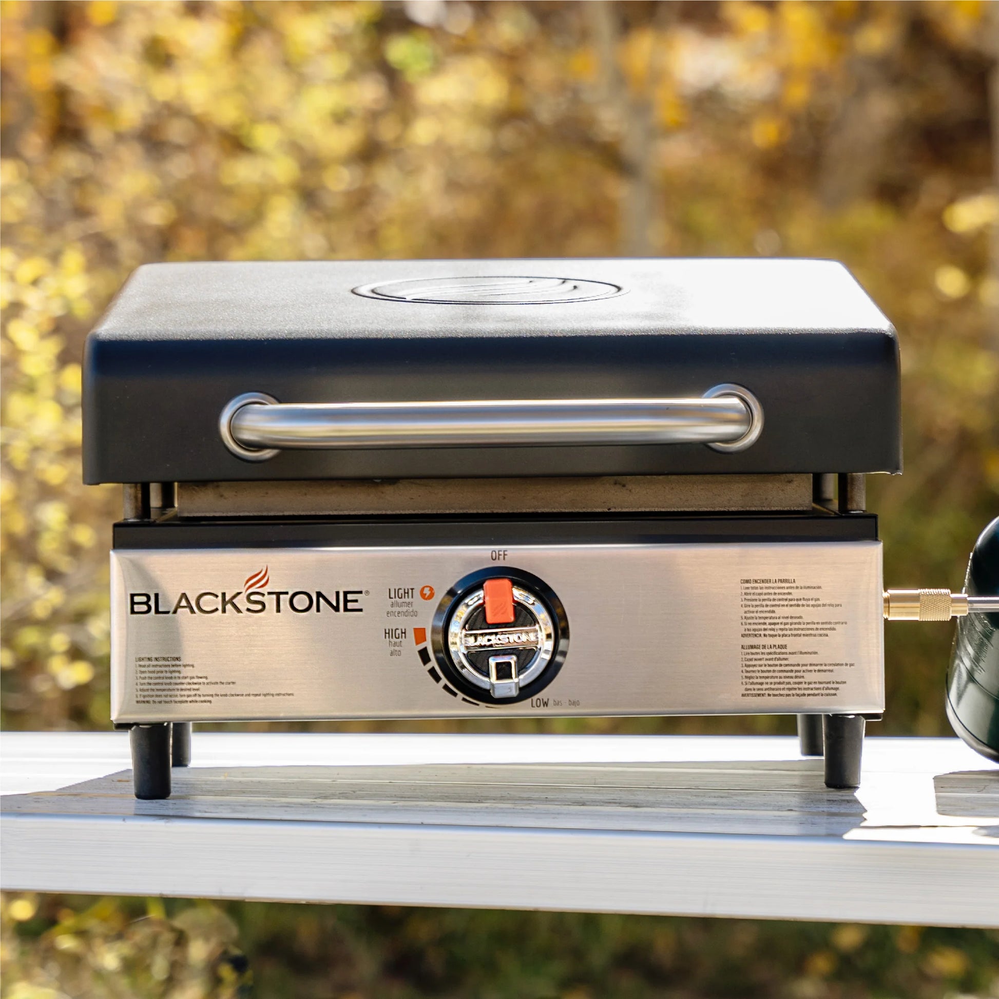 TheFoalyard Blackstone Original 17-inch Tabletop Griddle with Hood - portable cooking