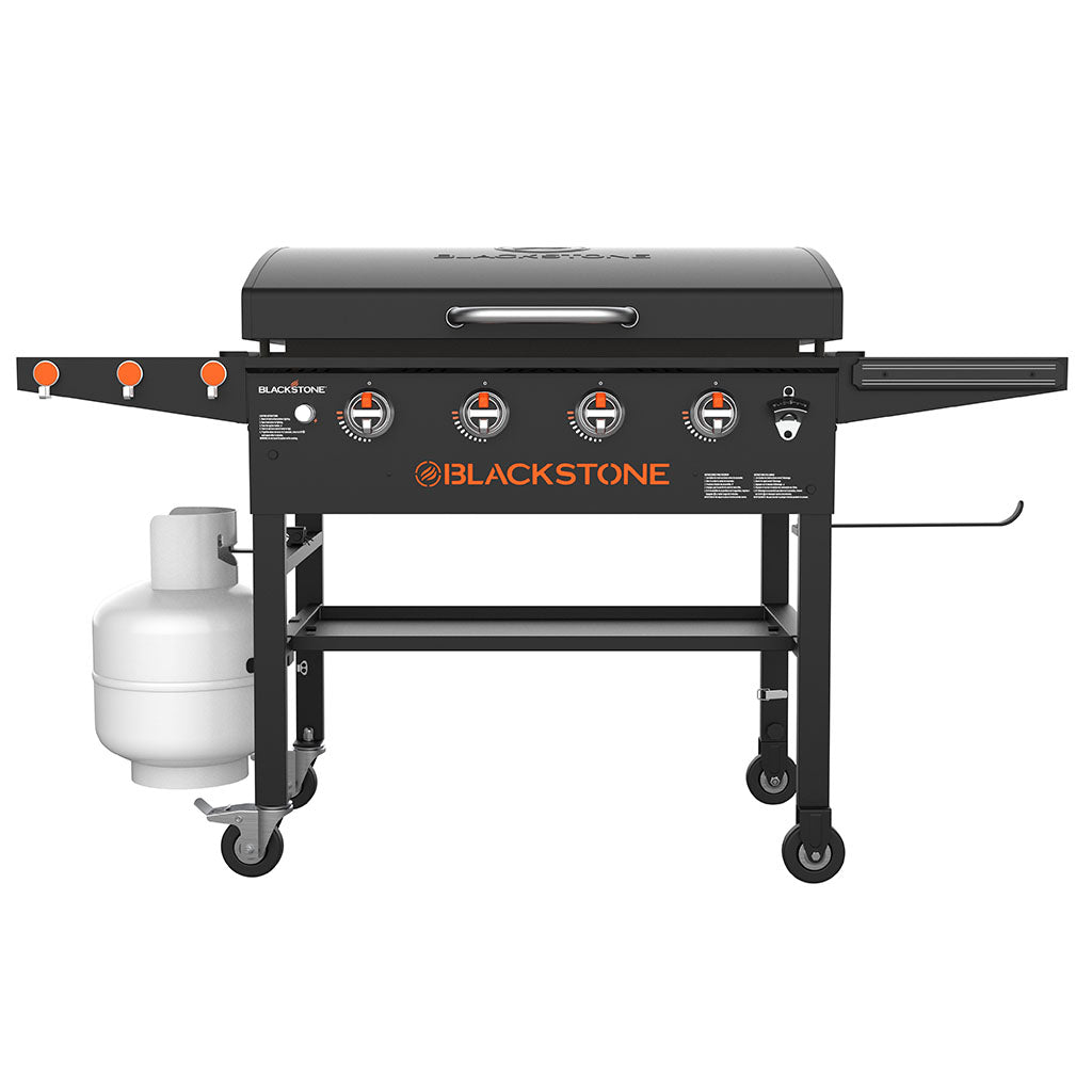 TheFoalyard Blackstone Original 36-inch Griddle with Hood and Folding Shelves - gas barbecue cooking
