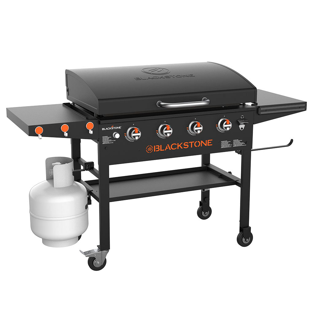 TheFoalyard Blackstone Original 36-inch Griddle with Hood and Folding Shelves - gas outdoor cooking