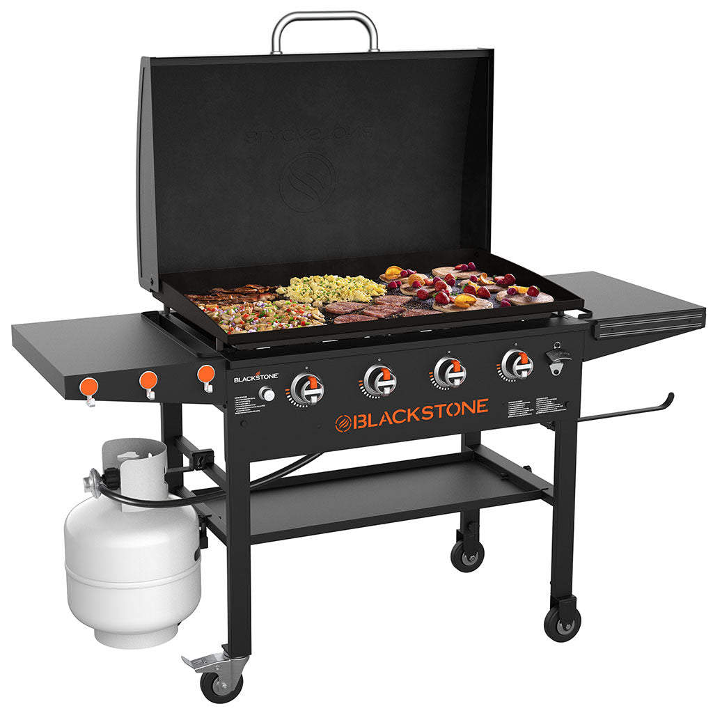 TheFoalyard Blackstone Original 36-inch Griddle with Hood and Folding Shelves - gas propane