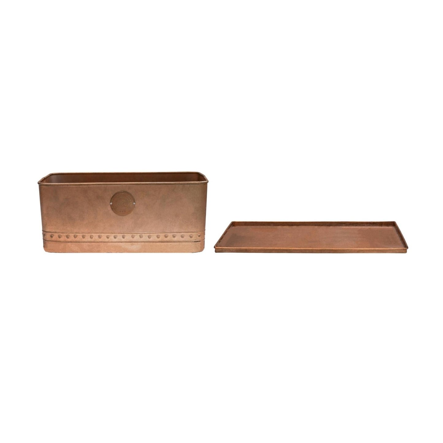 TheFoalyard Ivyline Kew Royal Botanic Gardens Aged Copper Regency Outdoor Trough 43cm tray