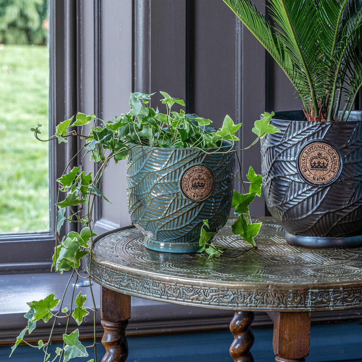 TheFoalyard Ivyline Kew Royal Botanic Gardens Leaf Embossed Moss Cork Planter
