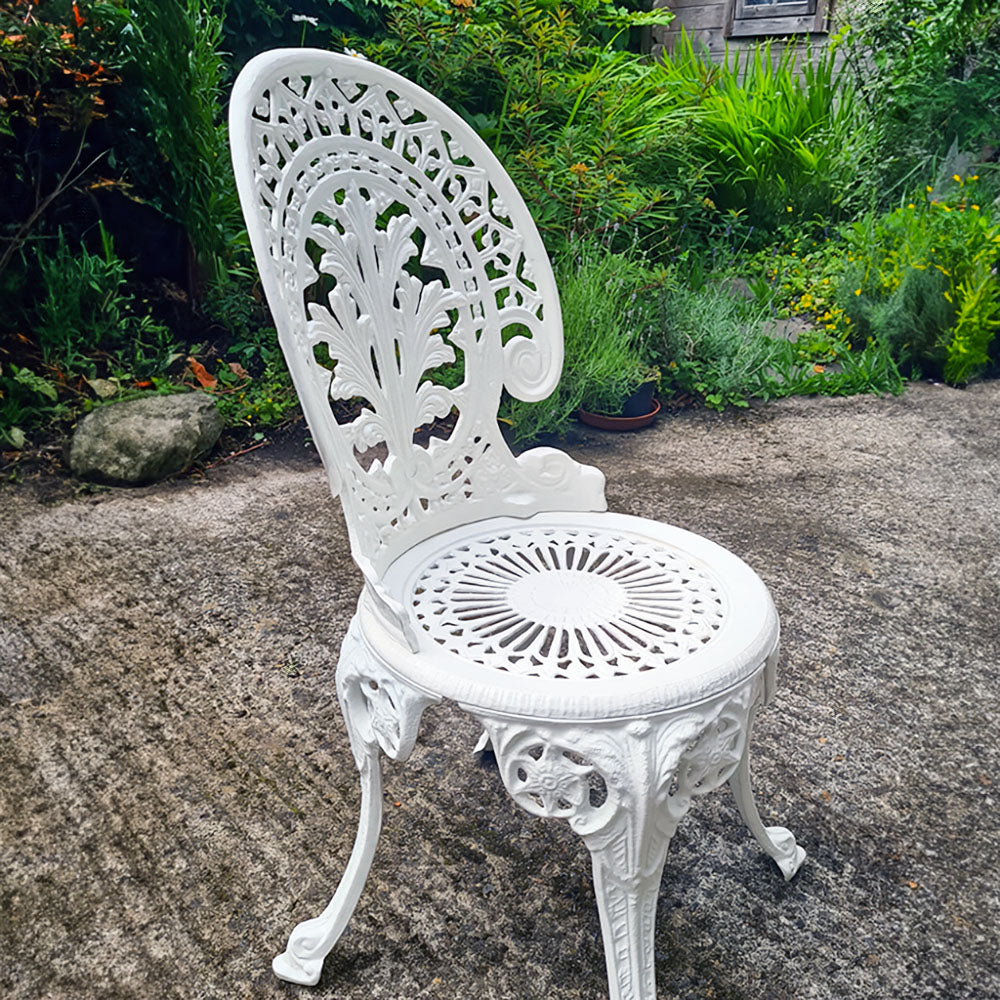 The Foalyard Jardine Leisure Aluminium Coalbrookdale Chair Old English White