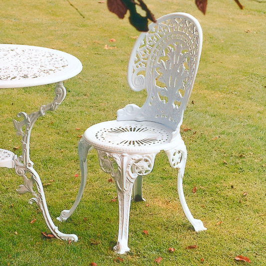 The Foalyard Jardine Leisure Aluminium Coalbrookdale Chair White Garden