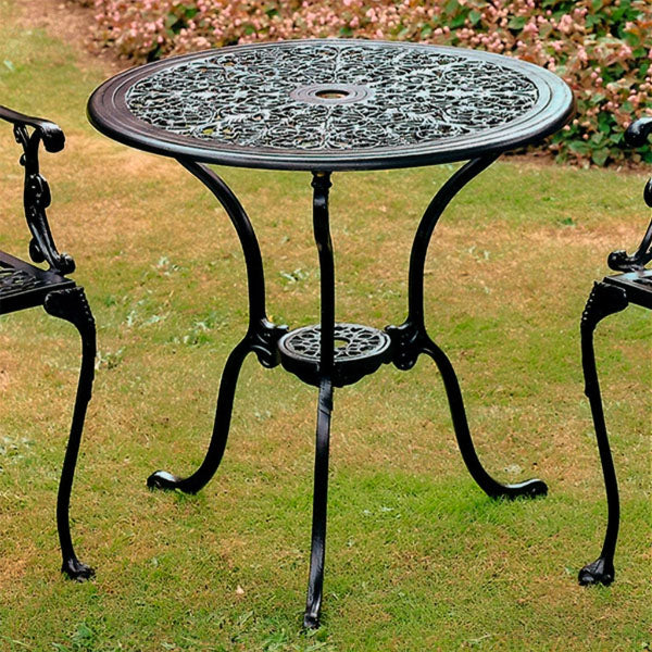 The Foalyard Jardine Leisure Aluminium Coalbrookdale Round 68cm Table Green Patio Garden Tea Set