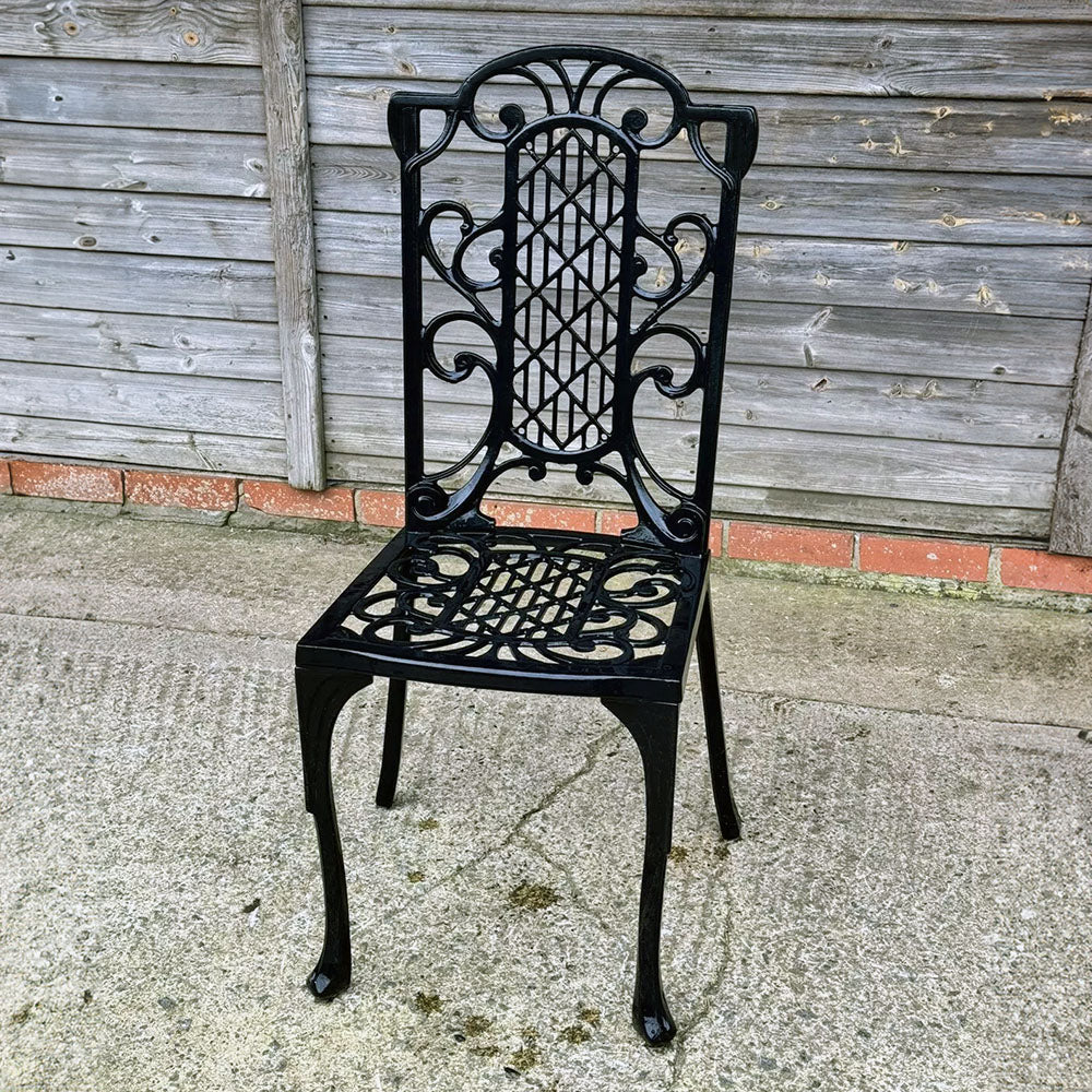 The Foalyard Jardine Leisure Aluminium Victorian Diner Chair Garden Black.