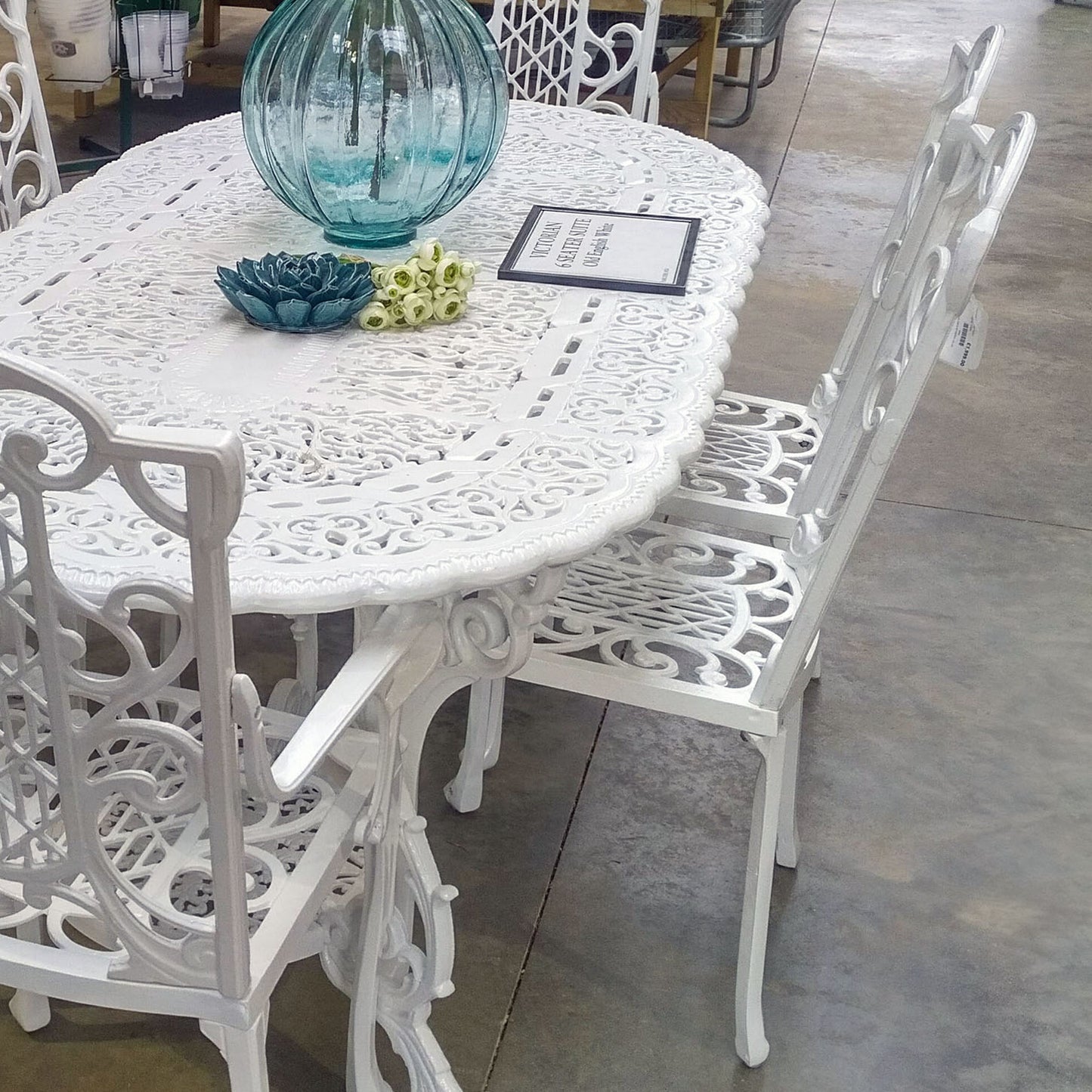 The Foalyard Jardine Leisure Aluminium Victorian Diner Chairs Garden Old English White
