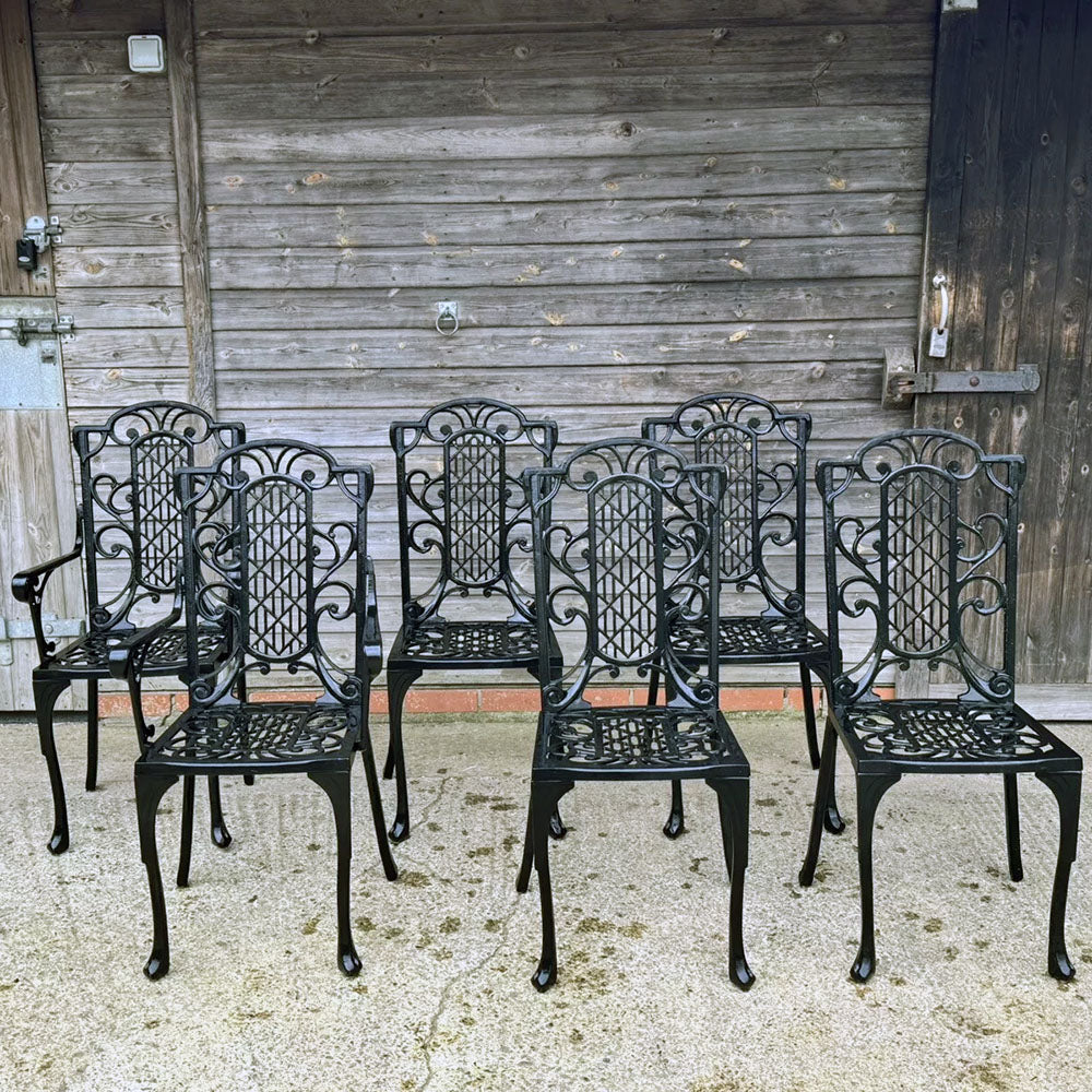 The Foalyard Jardine Leisure Aluminium Victorian Diner and Carver Chairs Garden Black