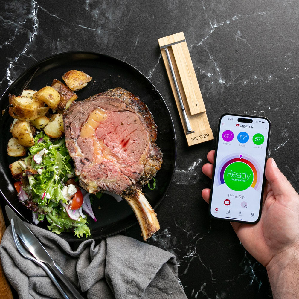 TheFoalyard MEATER Pro Wireless Smart Meat Thermometer - pan cooking T-bone perfect temperature