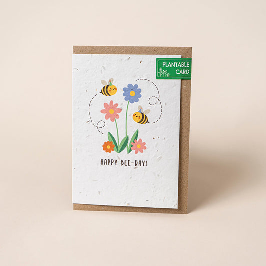 TheFoalyard Willsow Happy Bee-Day Wildflowers Plantable Card