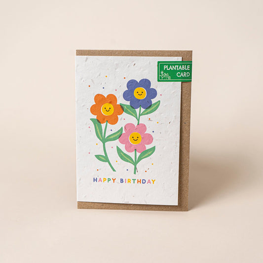 TheFoalyard Willsow Happy Birthday Flowers Wildflowers Plantable Card