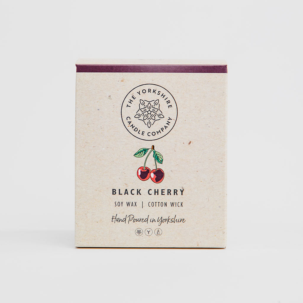 The Foalyard - Black Cherry Candle in Glass Tumbler presentation box British Made by The Yorkshire Candle Company