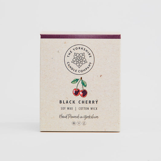 The Foalyard - Black Cherry Candle in Glass Tumbler presentation box British Made by The Yorkshire Candle Company