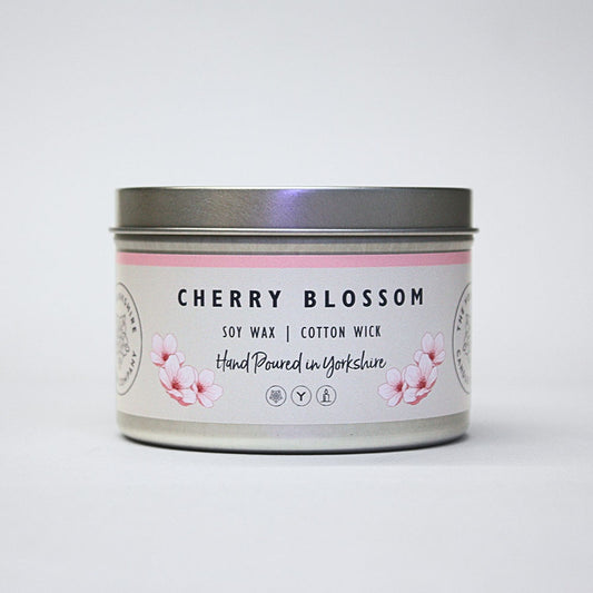 The Foalyard - Cherry Blossom Scented Tin Candle large British Made by The Yorkshire Candle Company