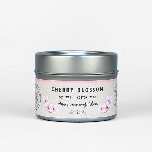 The Foalyard - Cherry Blossom Scented Tin Candle small British Made by The Yorkshire Candle Company