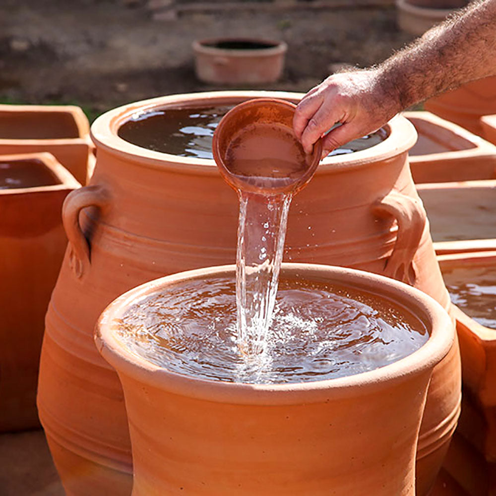 The Foalyard - Pithari Cretan Terracotta Large Frost-Proof Planters from H70 x D45cm British winter garden premium quality - 50 years guarantee - The Terracotta Pot Company - Cretan Ceramics by Andonis Araviakis