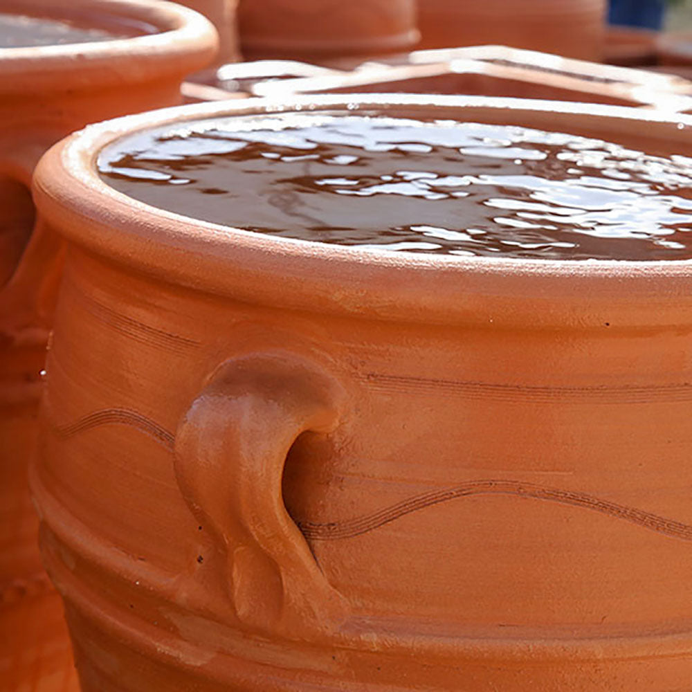 The Foalyard - Pithari Cretan Terracotta Large Frost-Proof Planters from H70 x D45cm winter premium quality home garden patio - 50 years guarantee - The Terracotta Pot Company - Cretan Ceramics by Andonis Araviakis