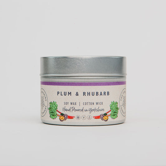 The Foalyard - Plum & Rhubarb, Scented Tin Candle small British Made by The Yorkshire Candle Company