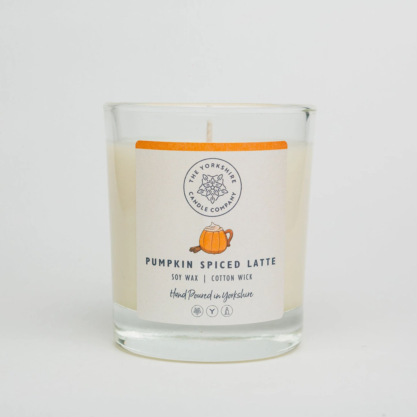 The Foalyard - Pumpkin Spiced Latte Candle in Glass Tumbler - British Made by The Yorkshire Candle Company