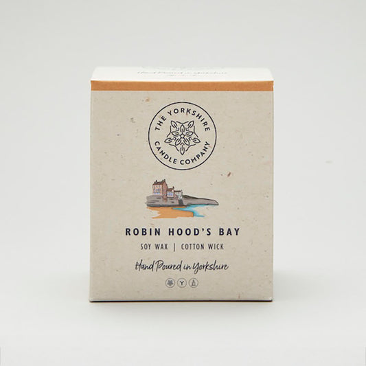 https://download.thefoalyard.co.uk/Yorkshire/The Foalyard - Robin Hoods Bay Candle Glass Tumbler presentation box British Made by The Yorkshire Candle Company