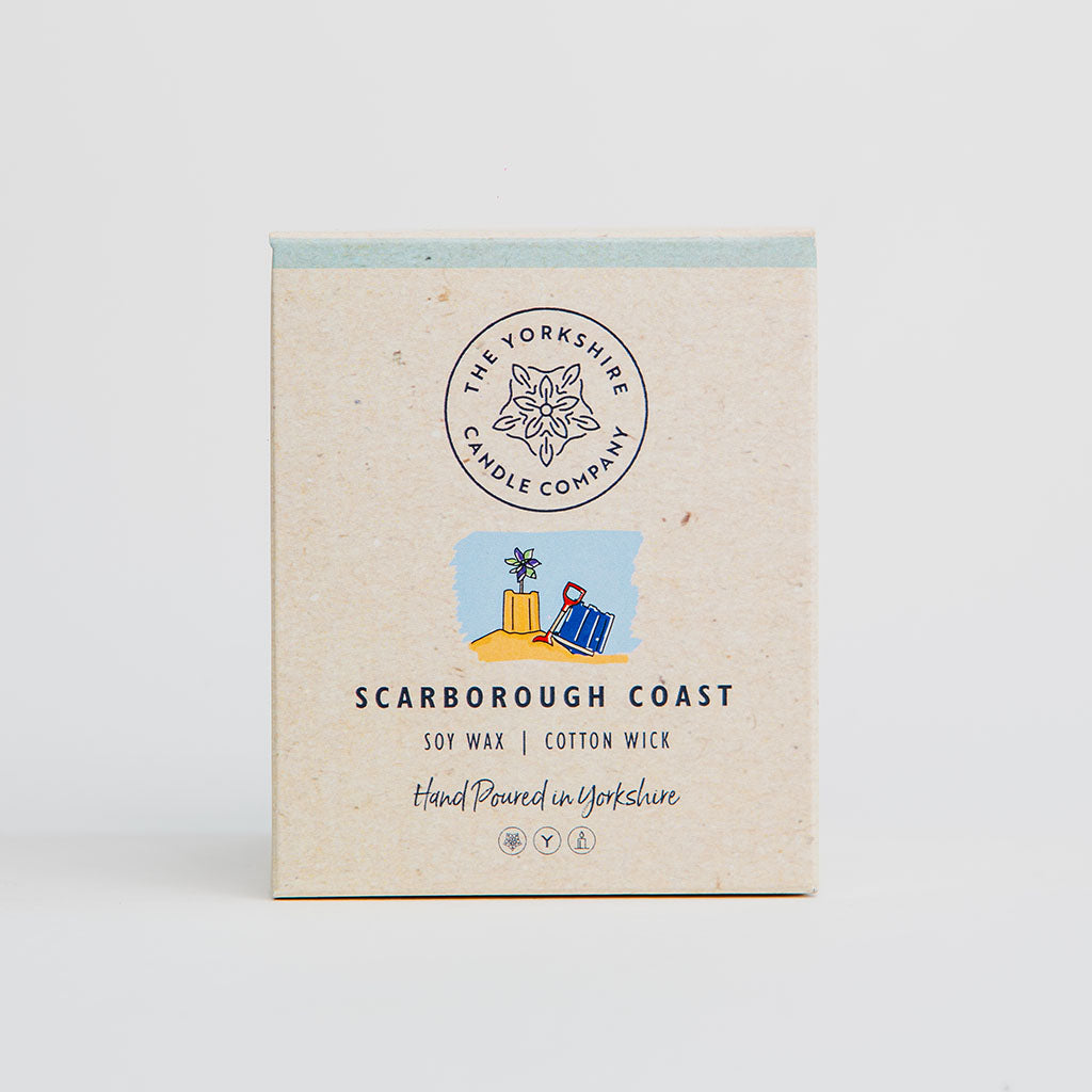 The Foalyard - Scarborough Coast Candle Glass Tumbler presentation box British Made by The Yorkshire Candle Company