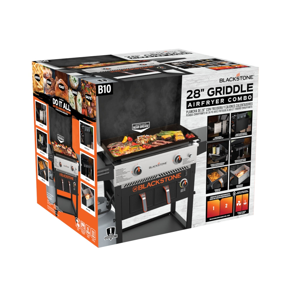 The Foalyard Blackstone 28-inch Gas Griddle Plus AirFryer Combo and Hood - packaging box