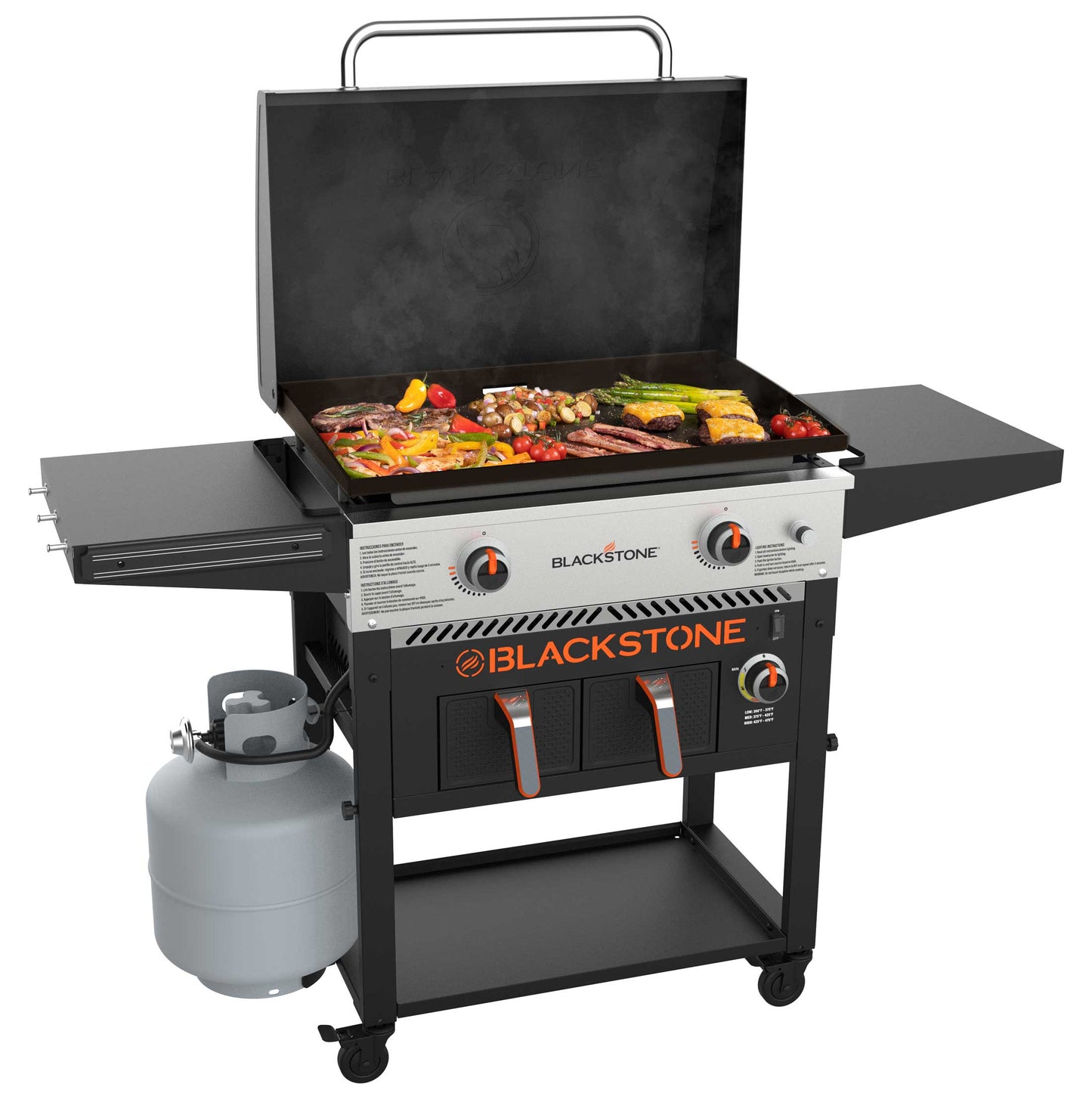 The Foalyard Blackstone 28-inch Gas Griddle Plus AirFryer Combo and Hood - propane