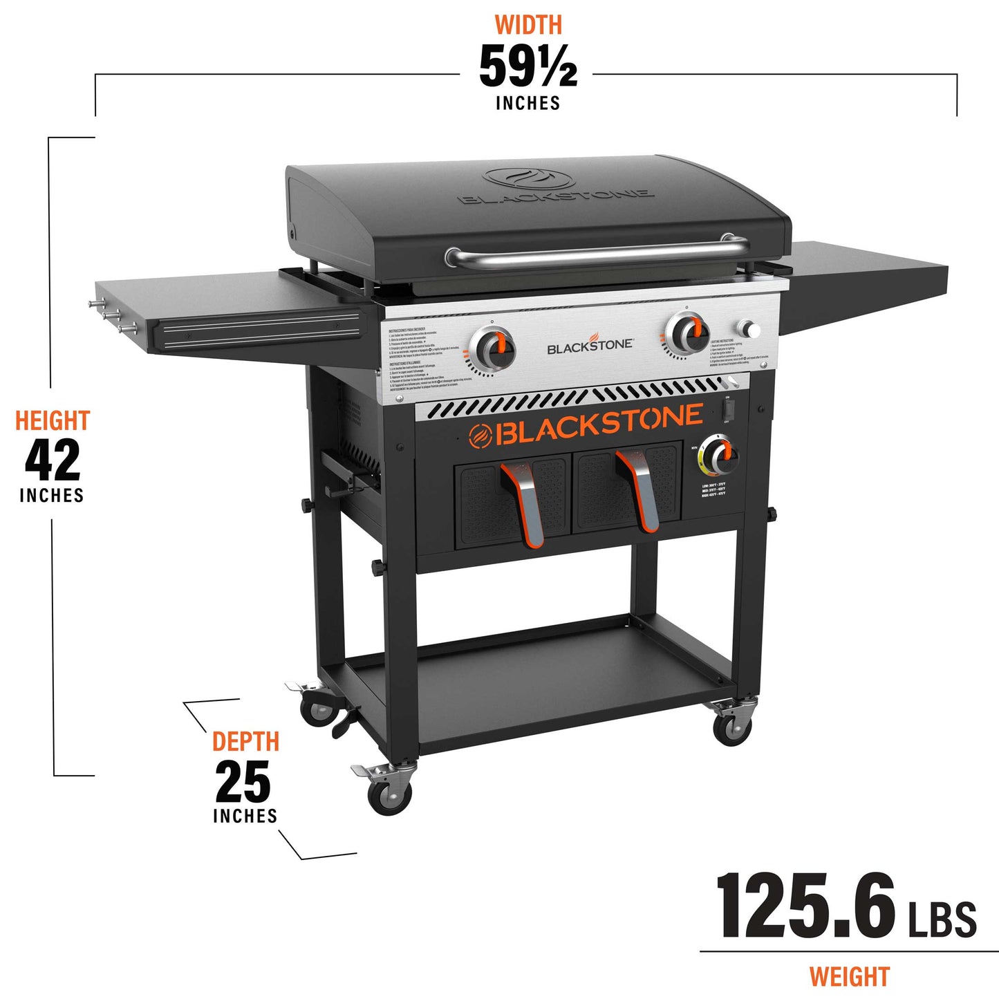 The Foalyard Blackstone 28-inch Gas Griddle Plus AirFryer Combo and Hood - sizes