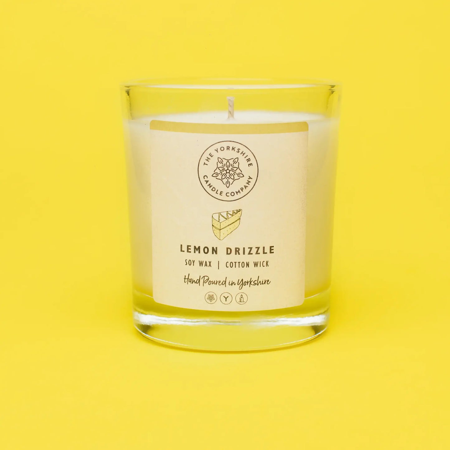 The Foalyard Lemon Drizzle Candle Glass Tumbler
